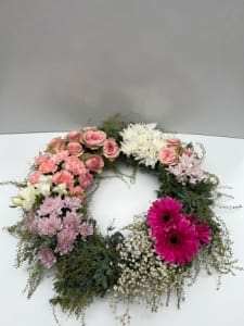 Pink Block Wreath 